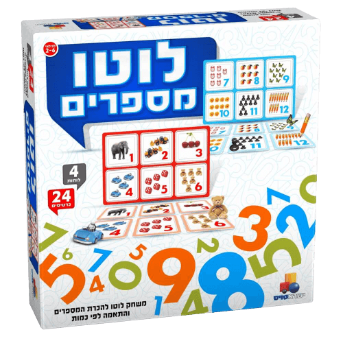 לוטו מספרים משחק לפיתוח יכולת ההתאמה והכרת המספרים משחק מהנה לילדים, תמונת מוצר ראשית
