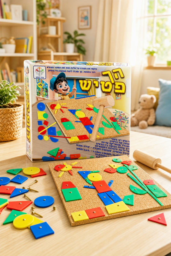 פטיש מסמר - משחק דפיקות צבעוני לפיתוח מוטוריקה עדינה