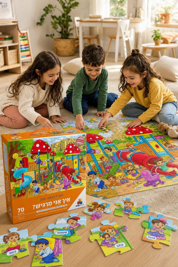 איך אני מרגיש ? - פאזל רצפה ענק - 70 חלקים