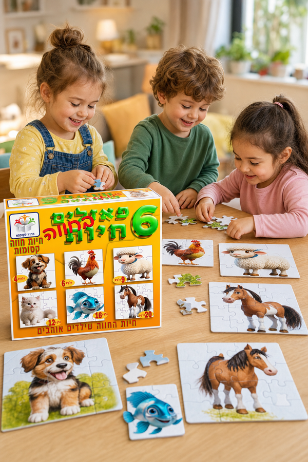 6 פאזלים בקופסא בחווה