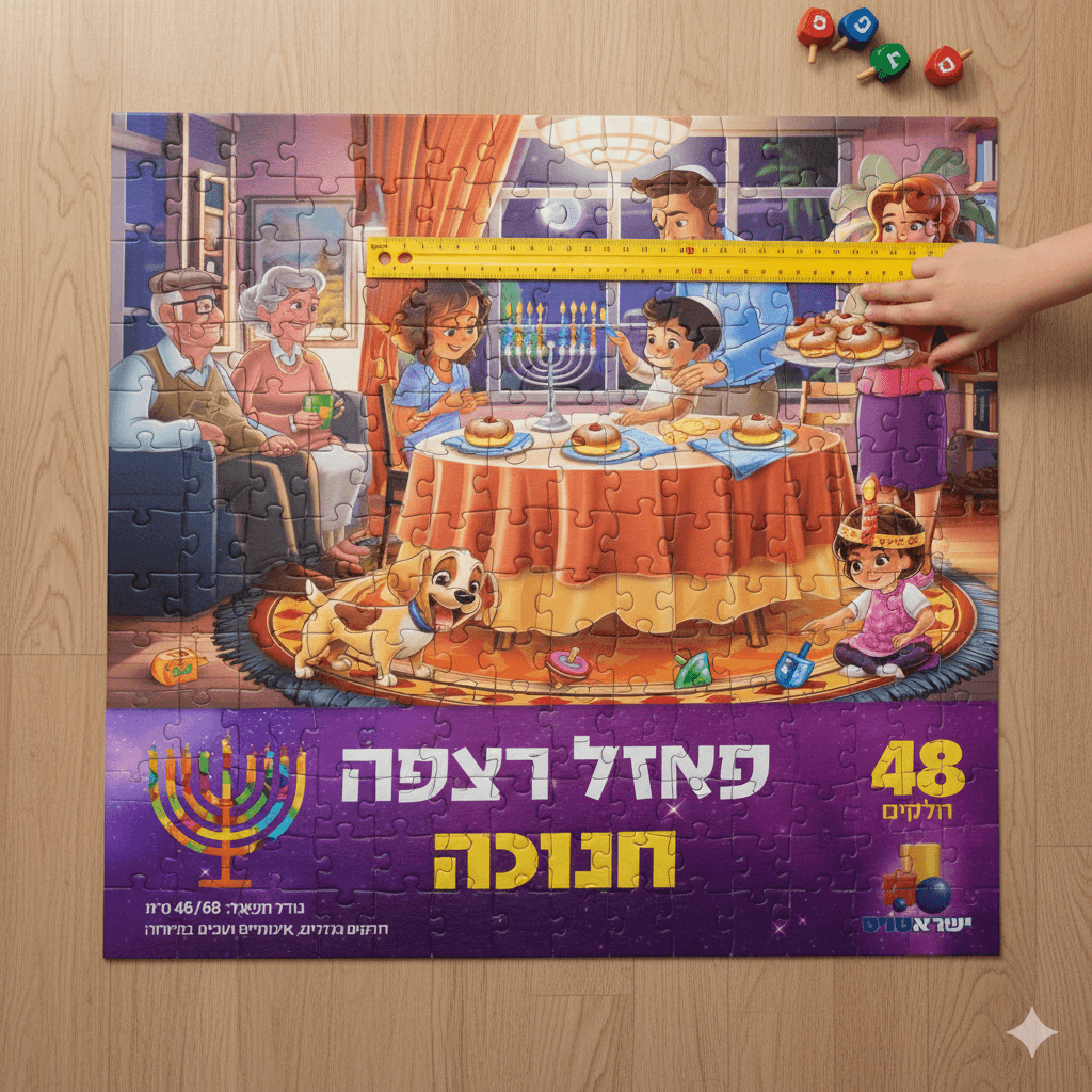 פאזל רצפה חנוכה 48 חלקים - ענק ומרהיב לילדים