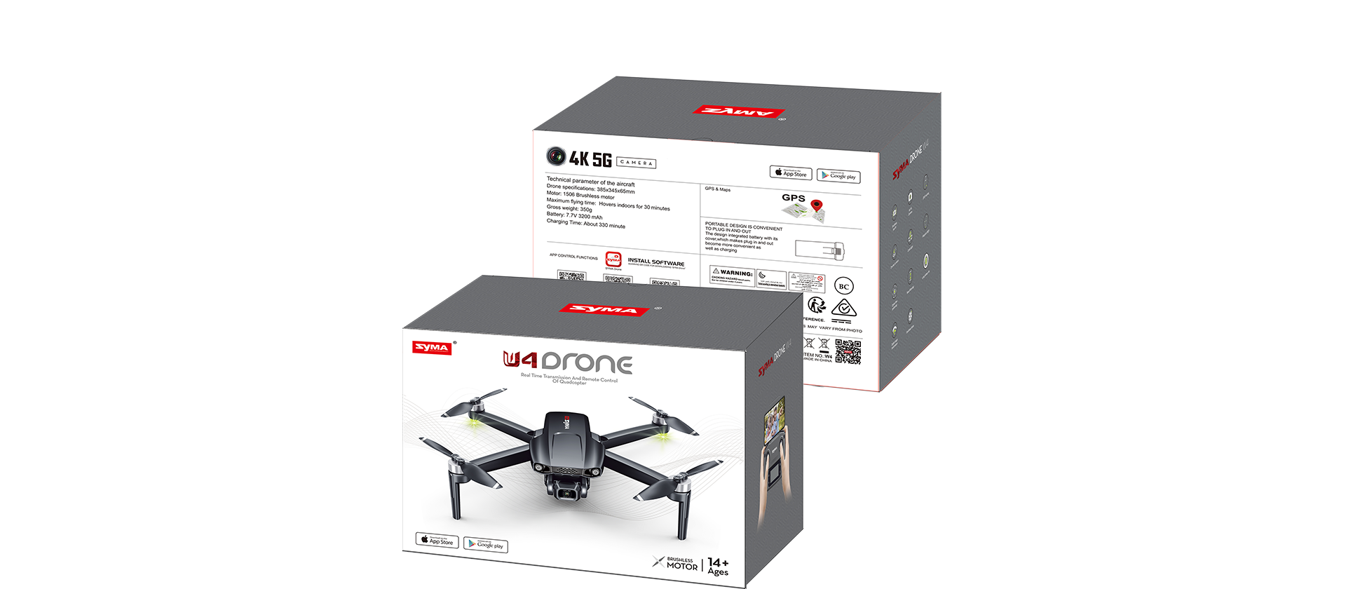 SYMA W4 – רחפן עם מצלמת 4K, גימבל 3־צירים ו־GPS (עד 3 ק״מ, 30 דק׳ טיסה)