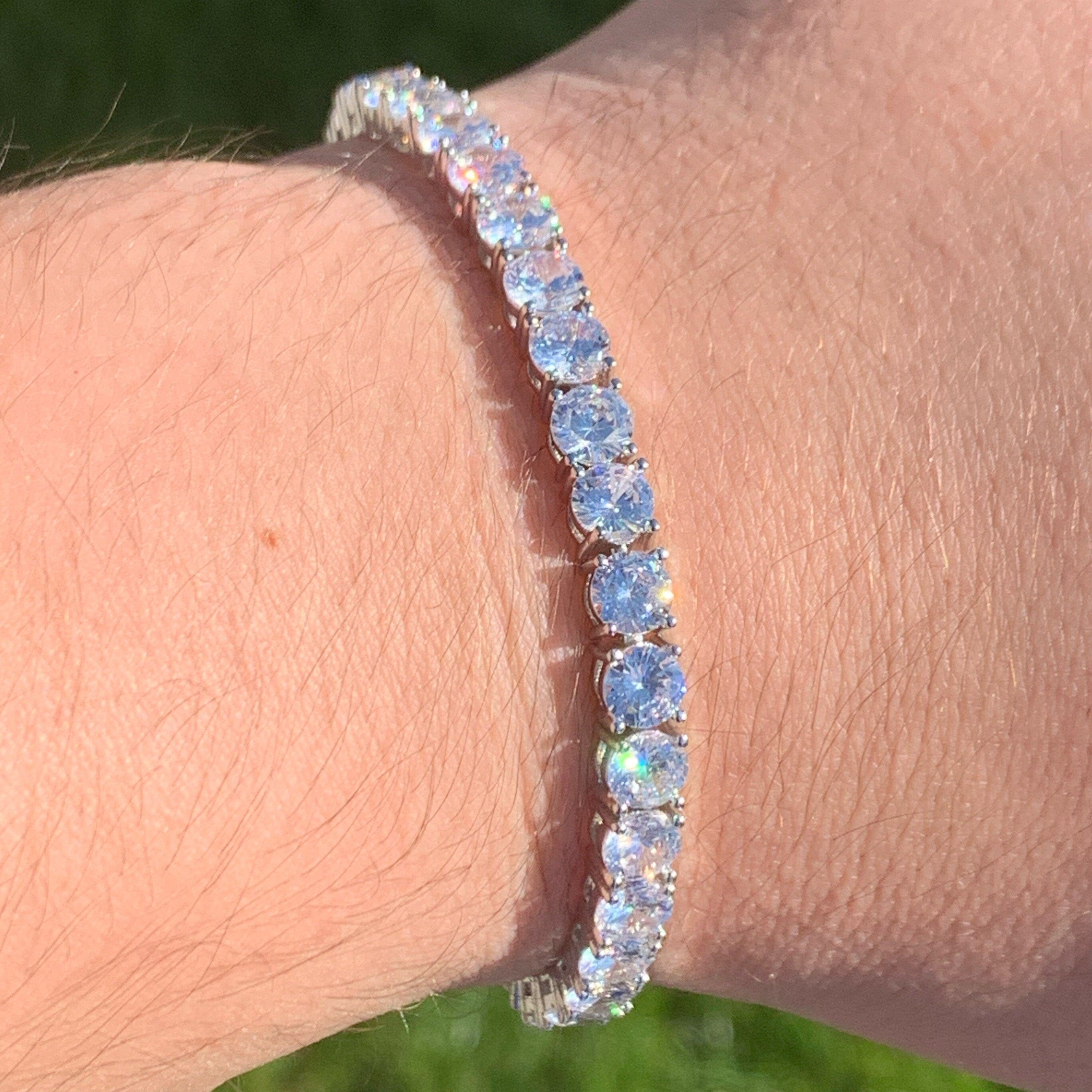 צמיד טניס זהב לבן