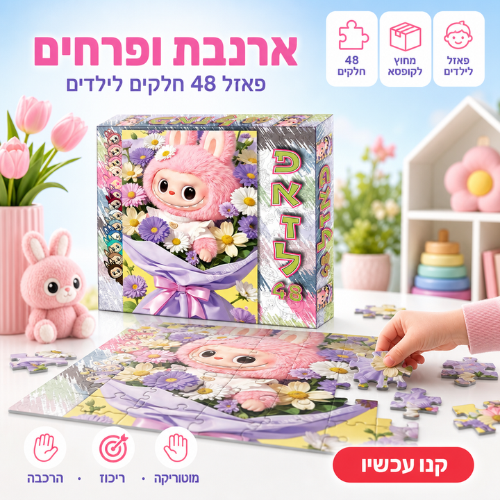 ארנבת ופרחים - תמונת שיווק