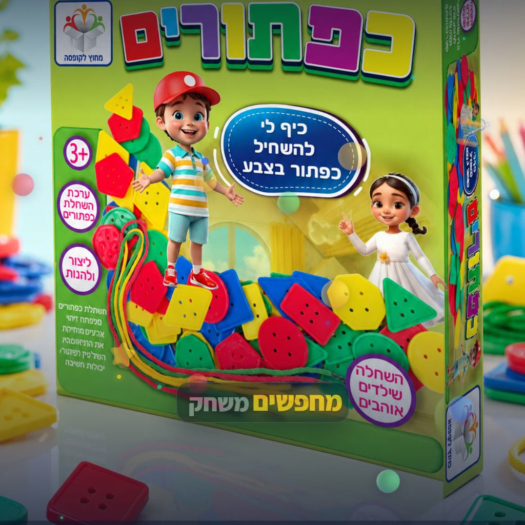 הרכבות כפתורים - משחק יצירה והרכבה צבעוני לילדים - סרטון מוצר | שופינג זול