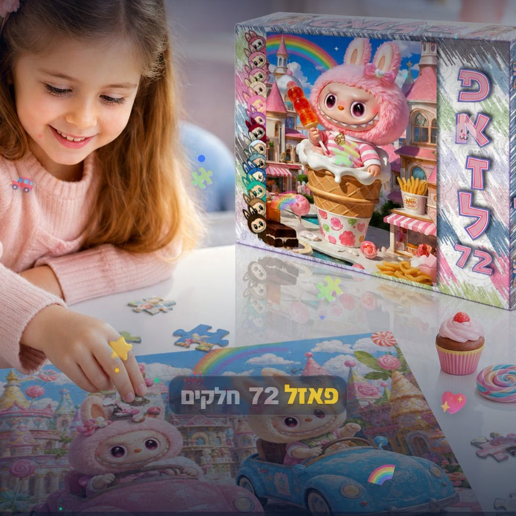 פאזל 72 חלקים - ארנבים במכוניות - סרטון מוצר | שופינג זול